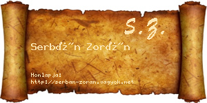 Serbán Zorán névjegykártya